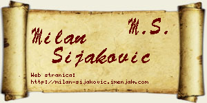 Milan Šijaković vizit kartica